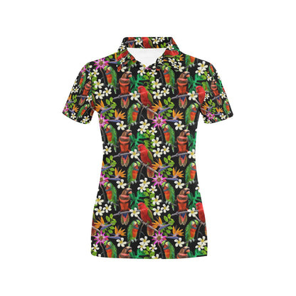 Parrot Design Print Women's Polo Shirt