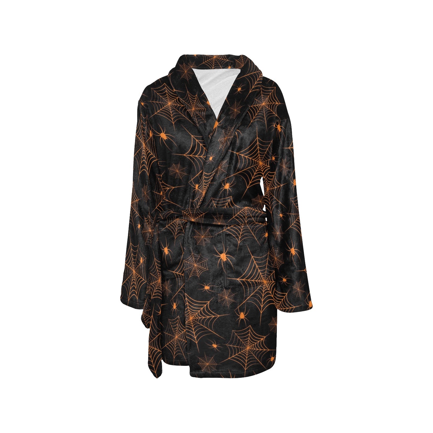 Spider Web Print Design LKS306 Women's Fleece Robe