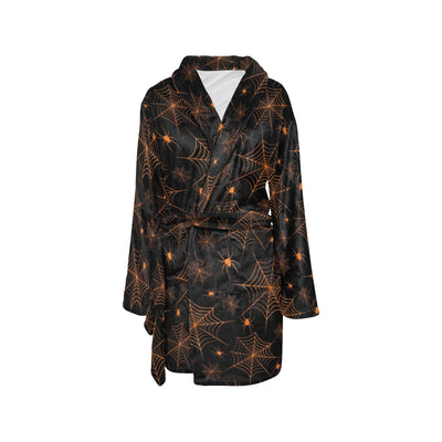 Spider Web Print Design LKS306 Women's Fleece Robe