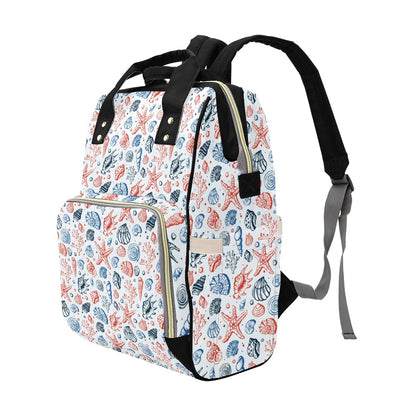 Seashell Print Design LKS307 Diaper Bag Backpack