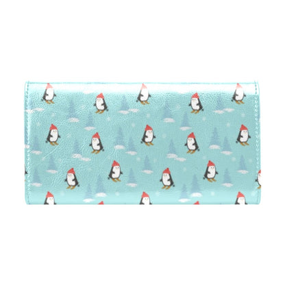Ski Penguin Print Design LKS304 Women's Trifold Wallet