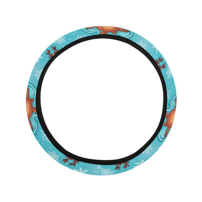 Reindeer Print Design LKS402 Steering Wheel Cover with Elastic Edge