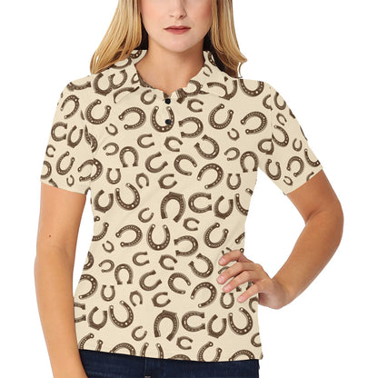 Horseshoe Print Design LKS302 Women's Polo Shirt
