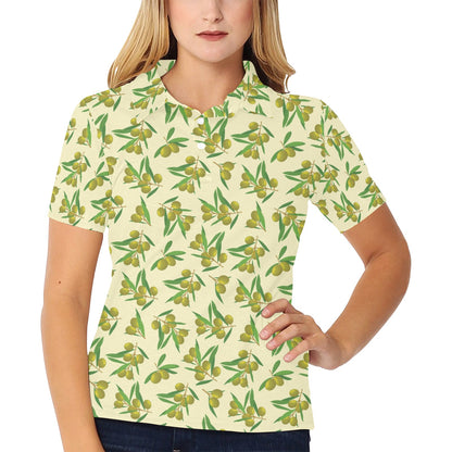 Olive Print Design LKS302 Women's Polo Shirt