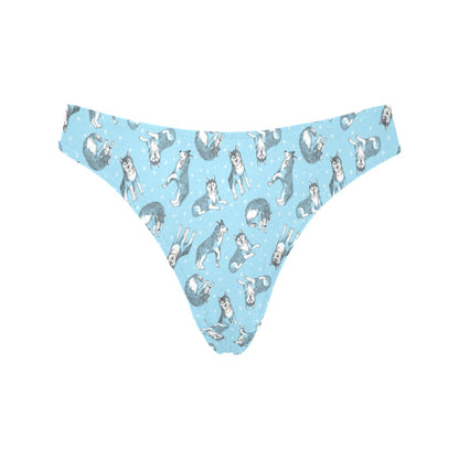 Wolf Design Print Pattern Women's Thongs