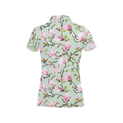 Magnolia Pattern Print Design MAG04 Women's Polo Shirt