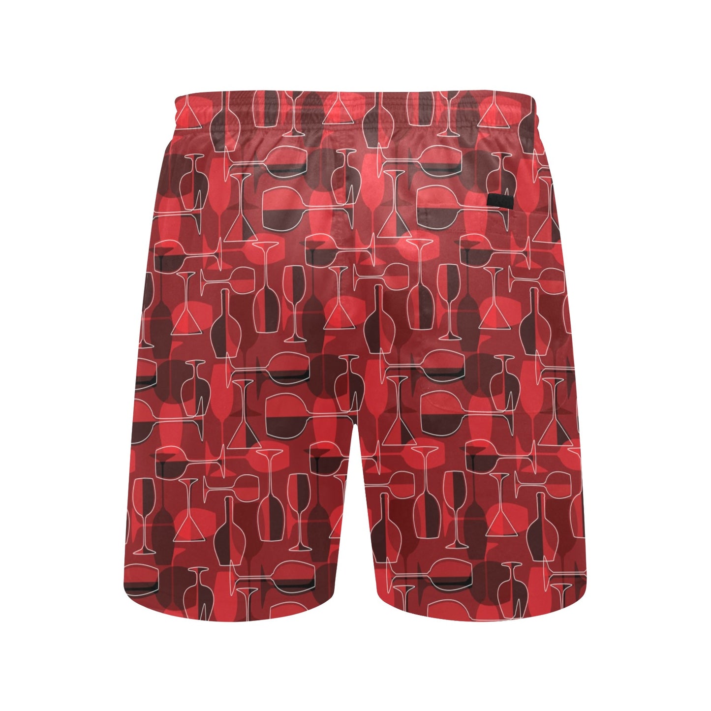 Wine Glass Print Design LKS301 Men's Swim Trunks Beach Shorts