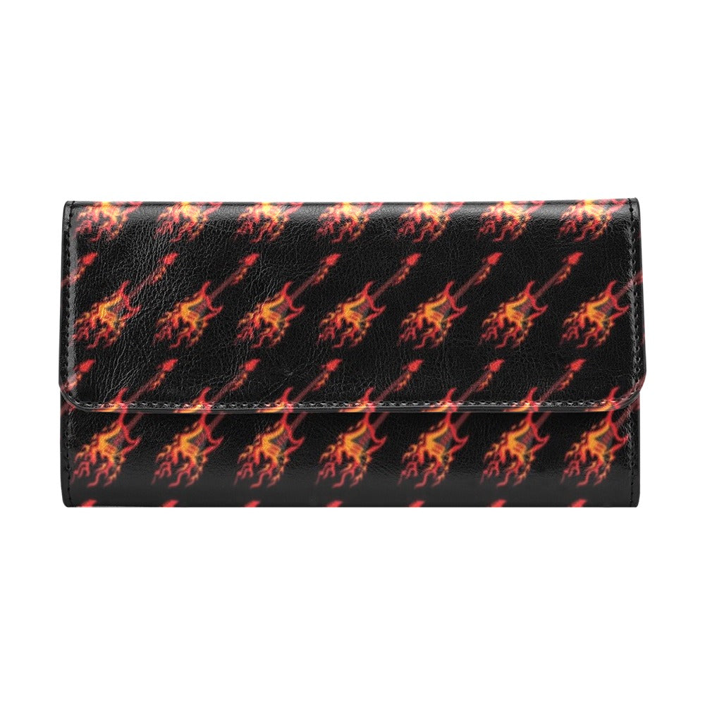 Electric Guitar Print Design LKS406 Women's Trifold Wallet