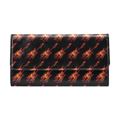 Electric Guitar Print Design LKS406 Women's Trifold Wallet