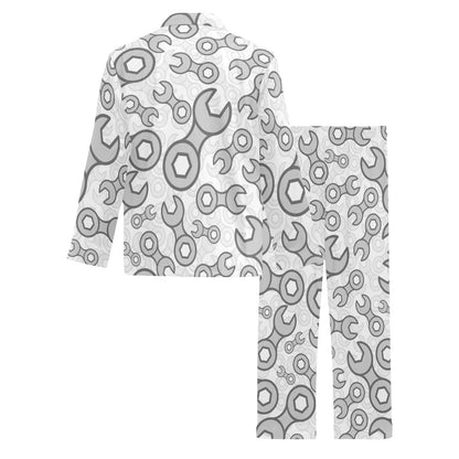 Mechanic Pattern Print Design 05 Men's Long Pajama Set