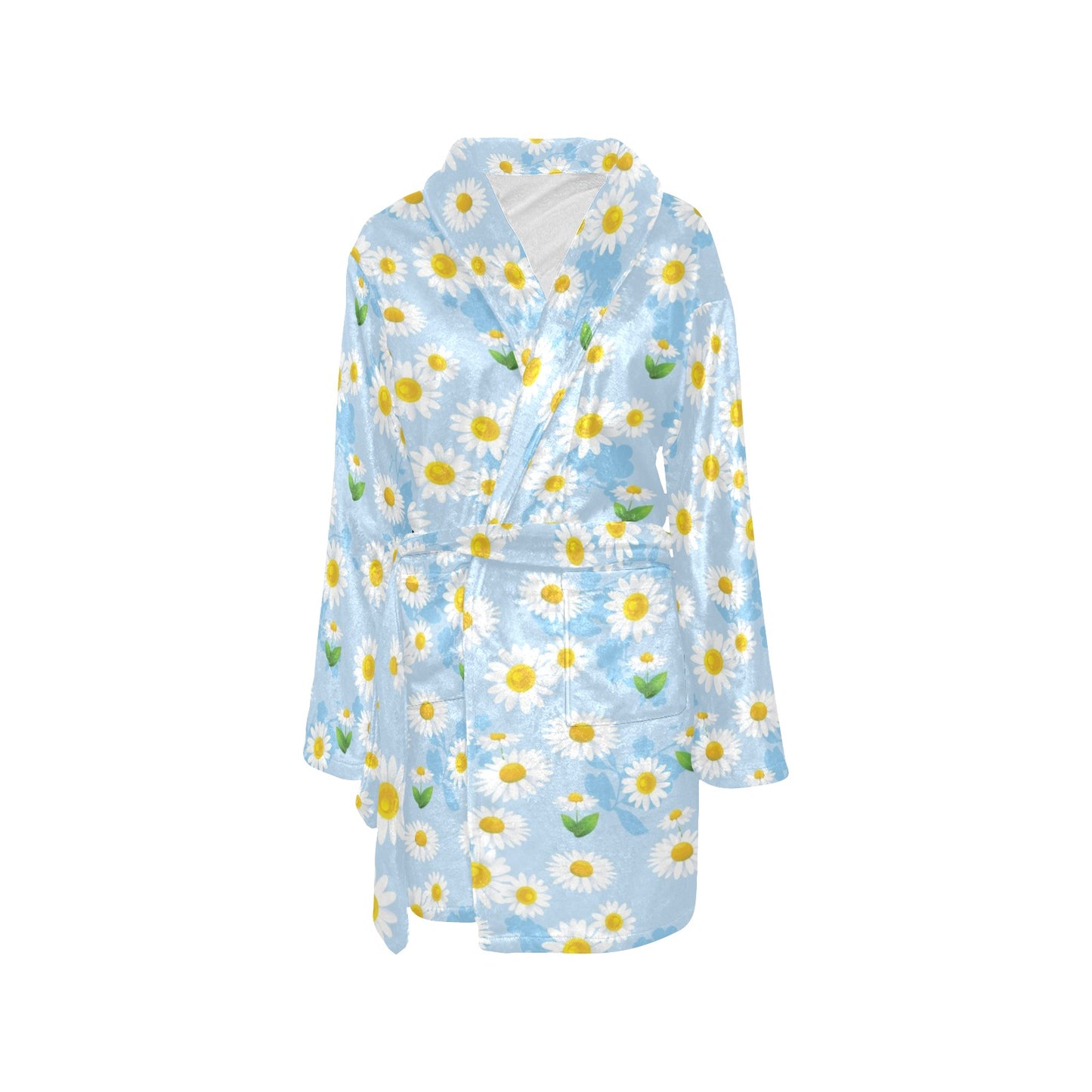 Daisy Pattern Print Design DS010 Women's Fleece Robe
