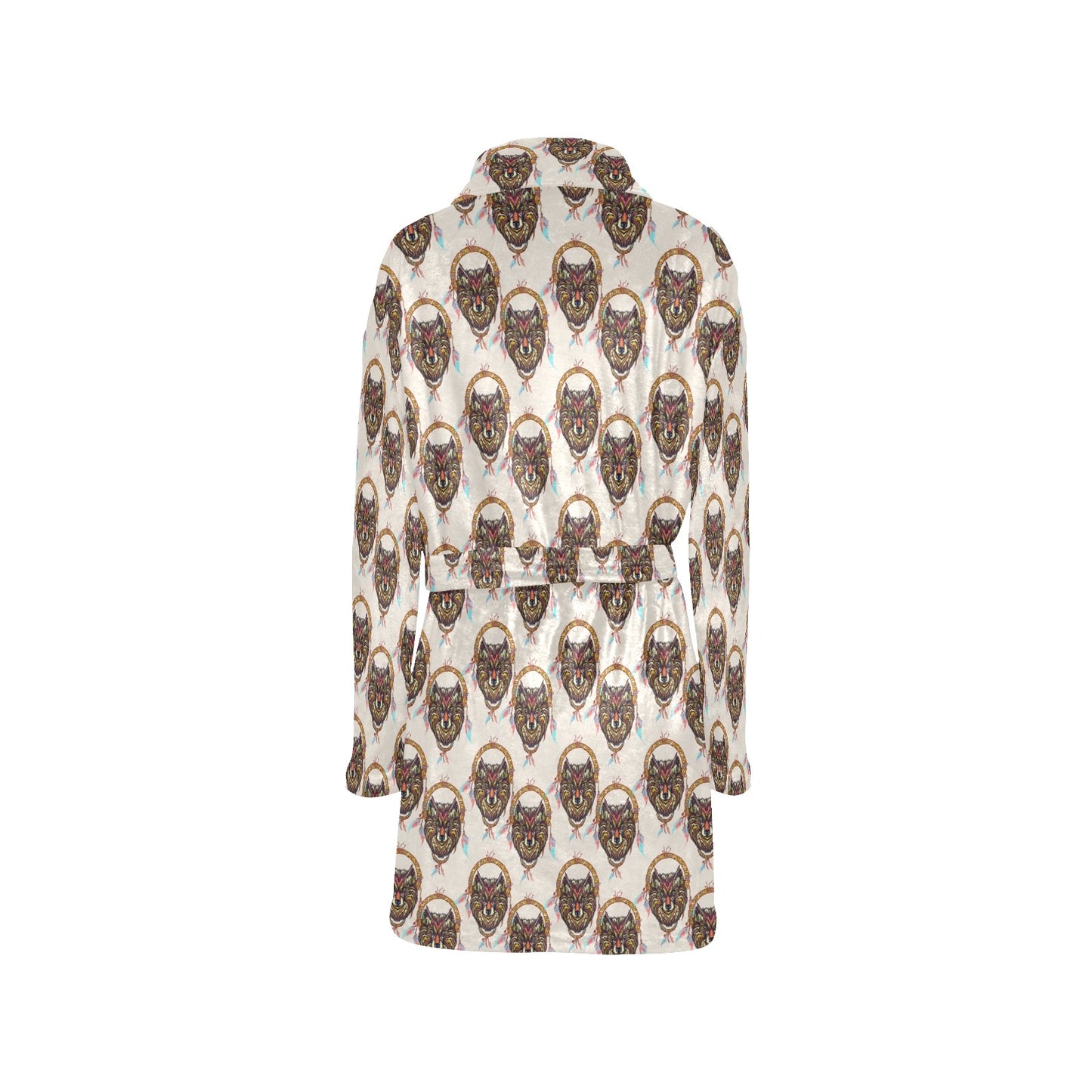 Wolf Tribal Dream Catcher Design Print Women's Fleece Robe