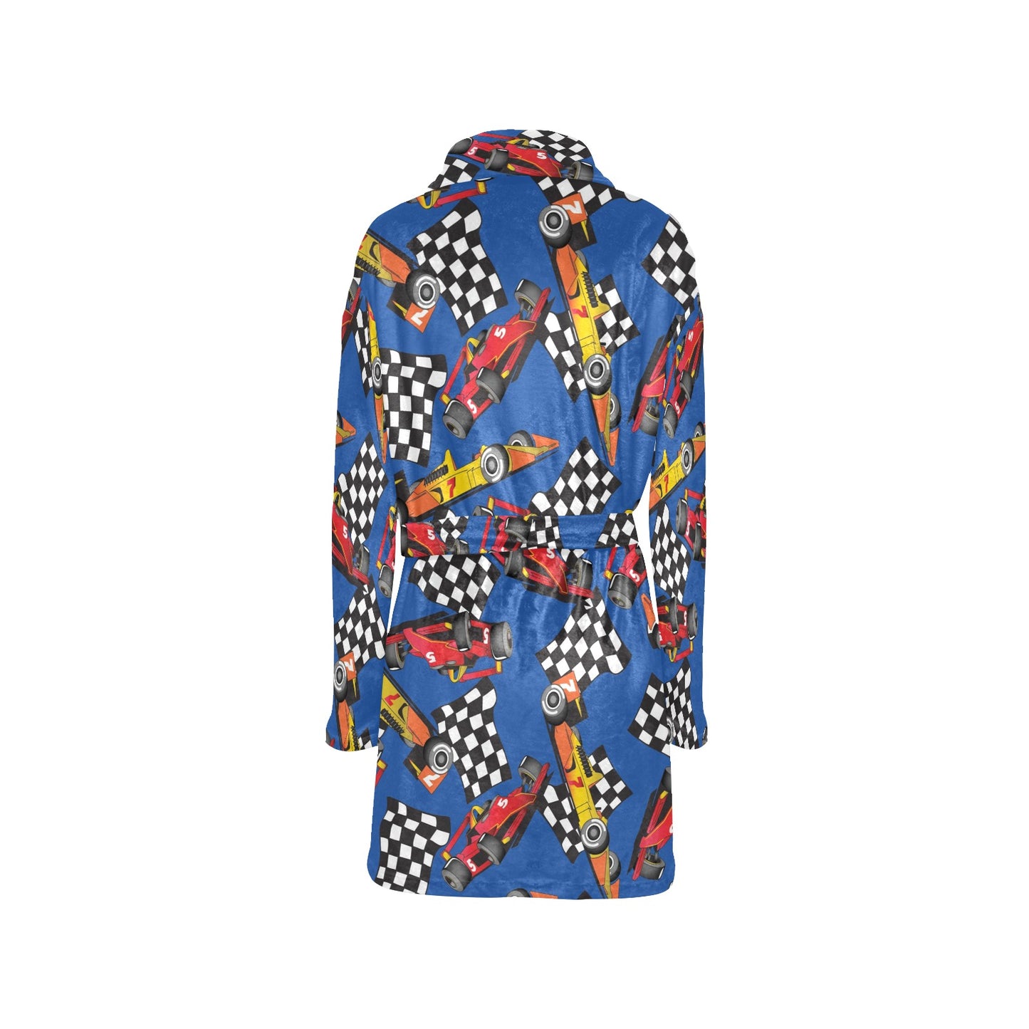 Racing Pattern Print Design A01 Women's Fleece Robe