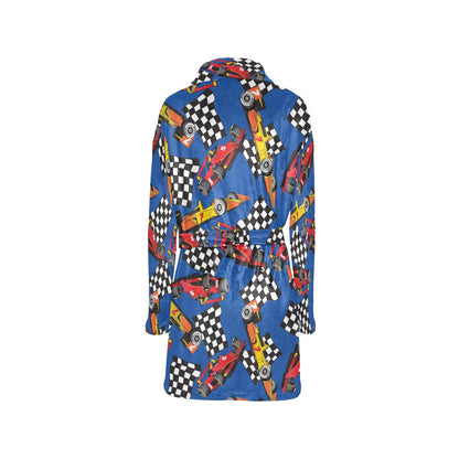 Racing Pattern Print Design A01 Women's Fleece Robe