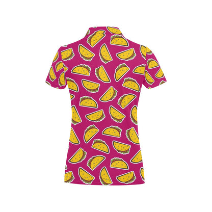 Taco Pattern Print Design TC01 Women's Polo Shirt