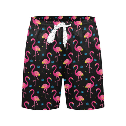 Flamingo Pink Neon Print Pattern Men's Swim Trunks Beach Shorts