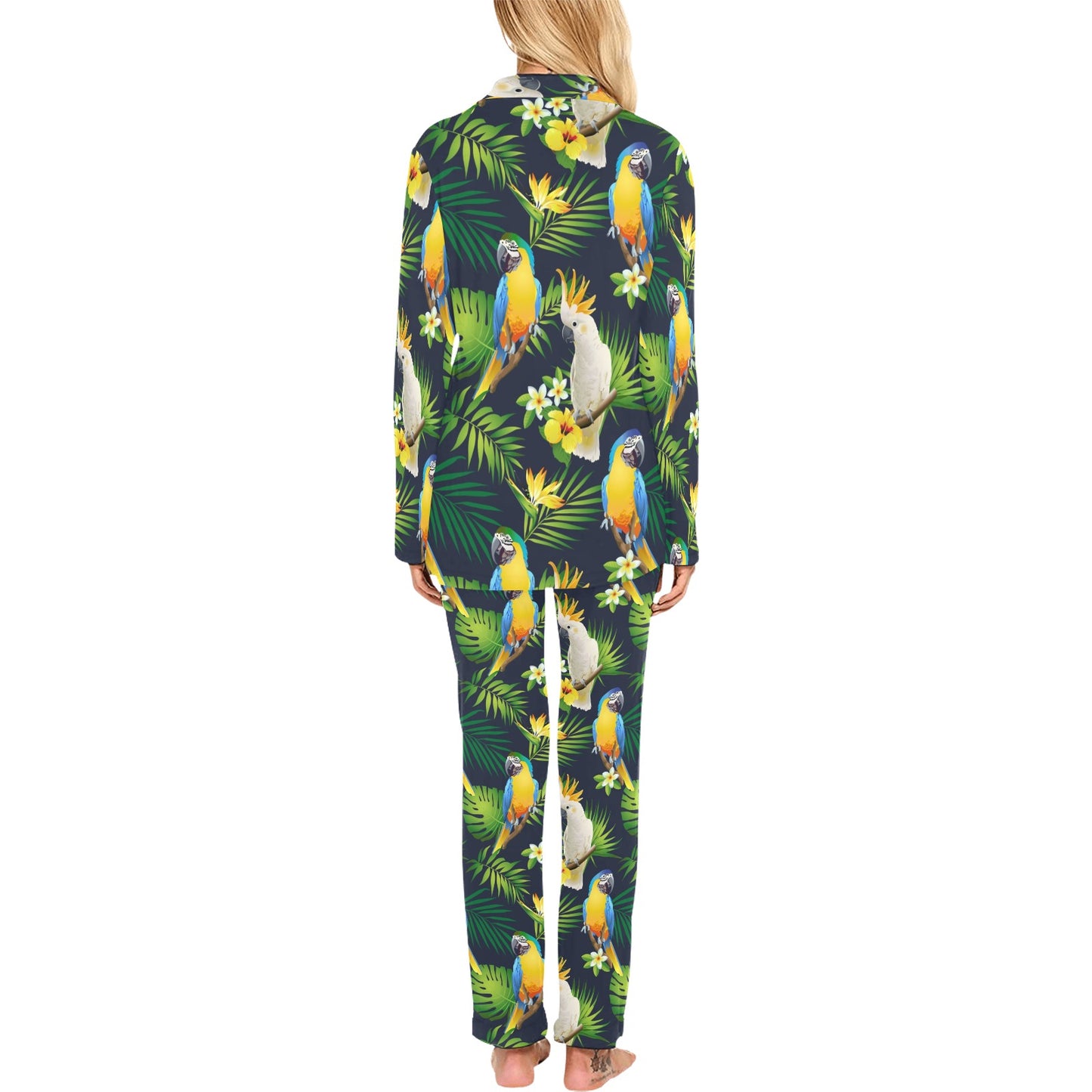 Parrot Pattern Print Design A03 Women's Long Pajama Set