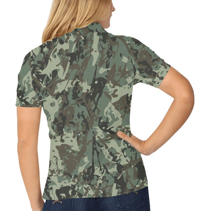 Camouflage Pattern Print Design 06 Women's Polo Shirt