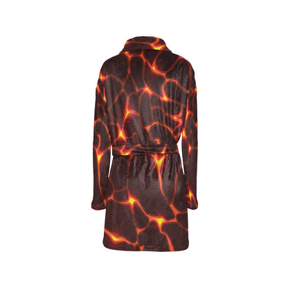 Lava Pattern Print Design 02 Women's Fleece Robe