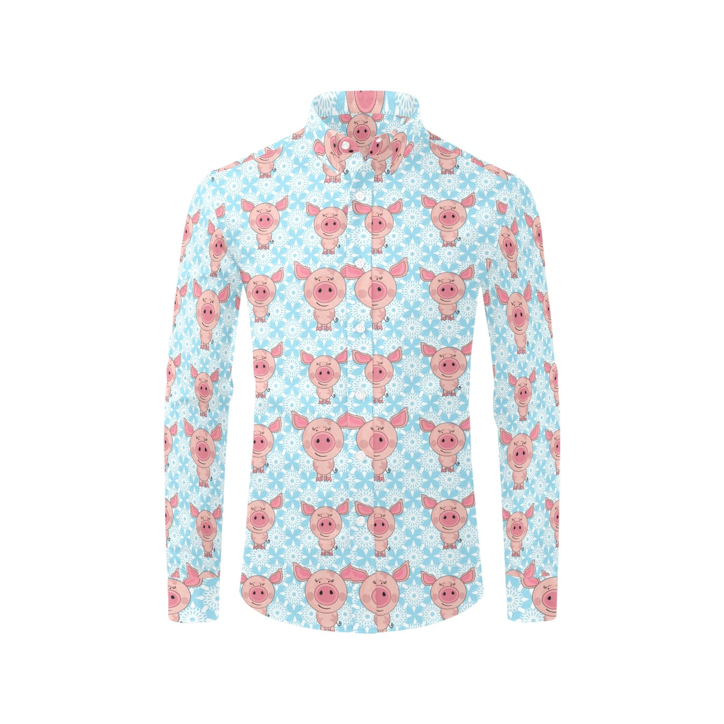 Pig Print Design LKS402 Men's Long Sleeve Dress Shirt