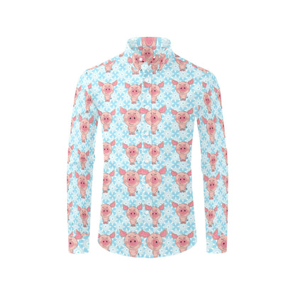 Pig Print Design LKS402 Men's Long Sleeve Dress Shirt