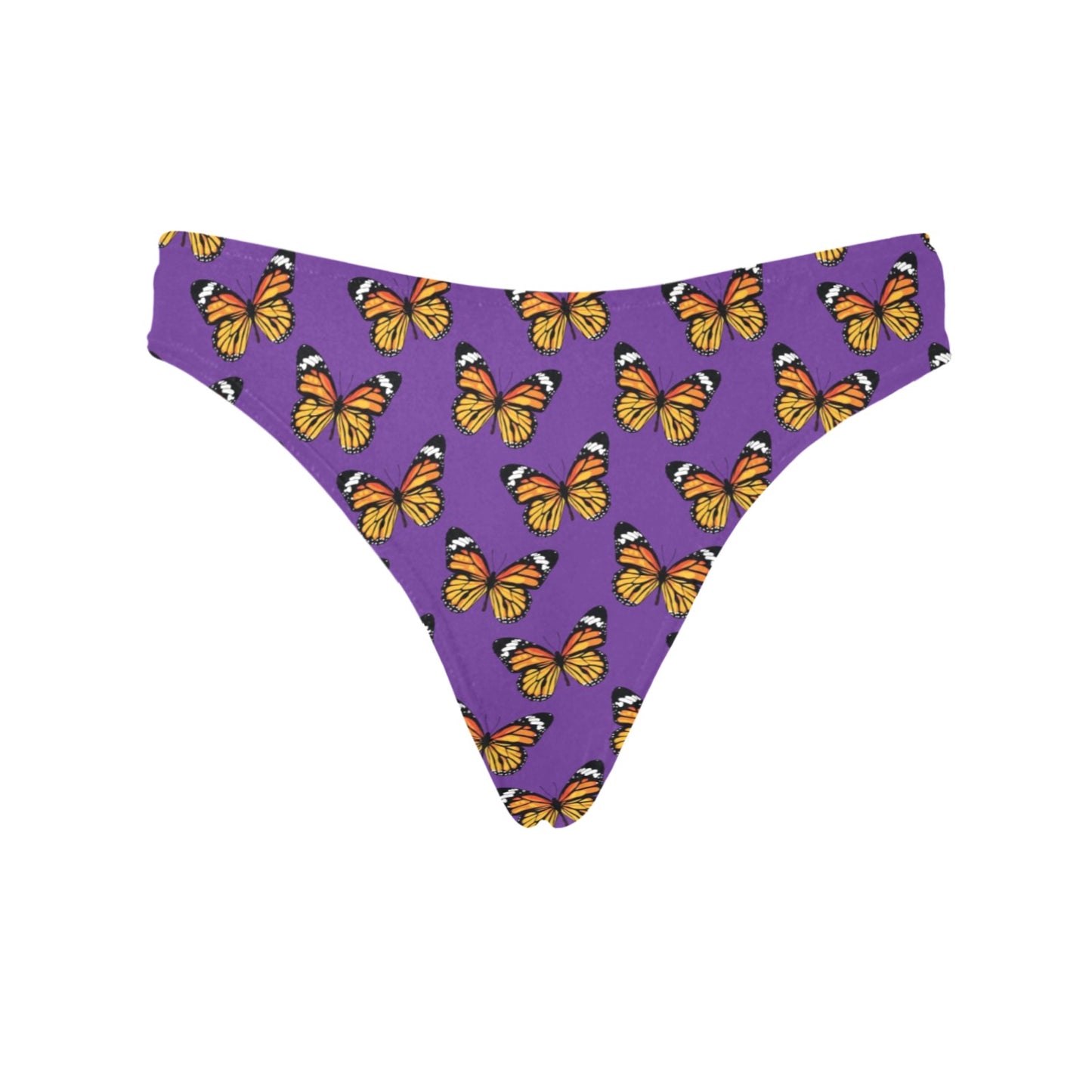 Monarch Butterfly Purple Print Pattern Women's Thongs