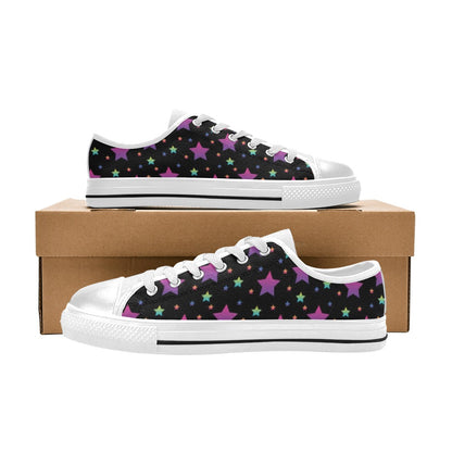 Star Print Design LKS305 Women's White Low Top Shoes