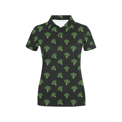 Broccoli Pattern Print Design 04 Women's Polo Shirt