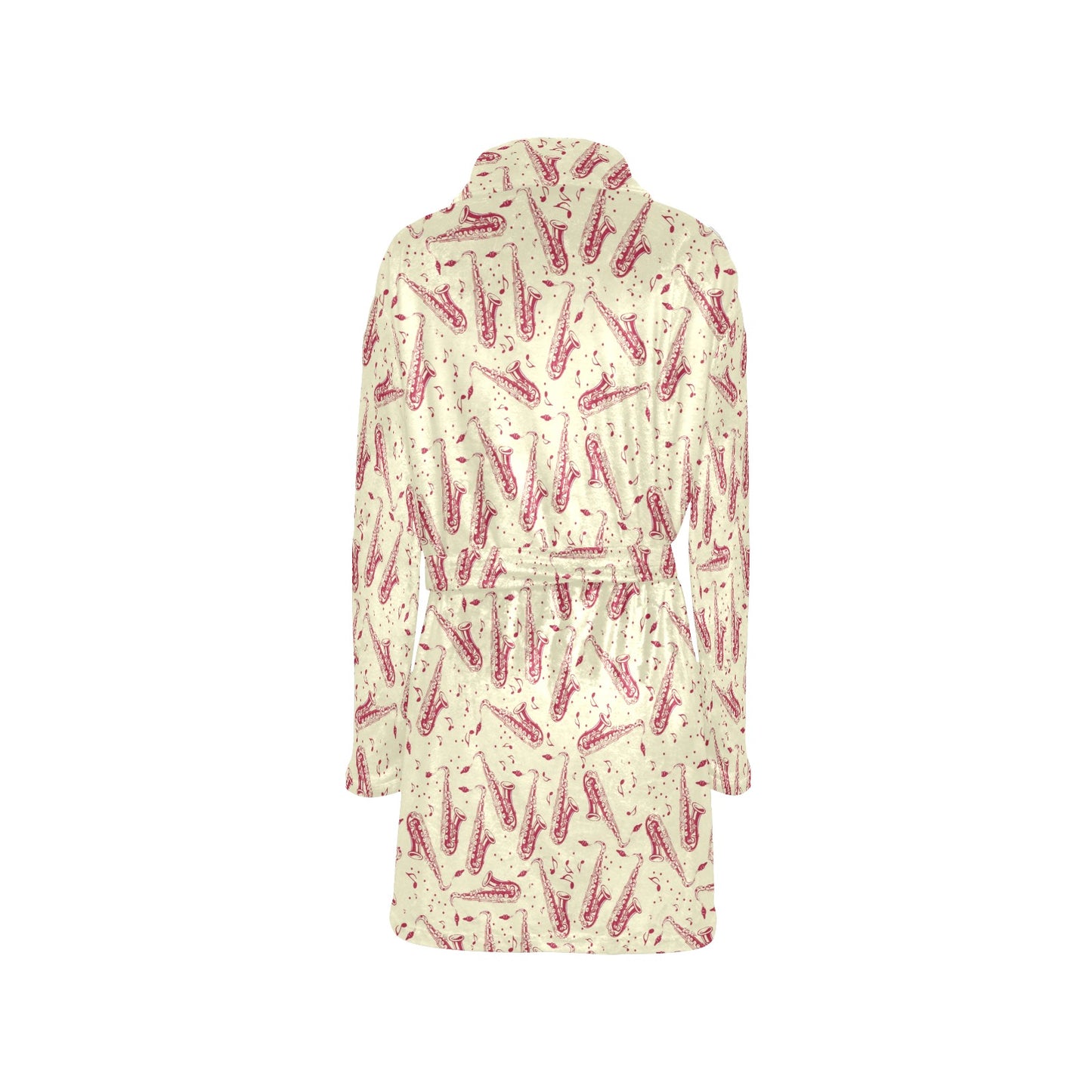 Saxophone Print Design LKS402 Women's Fleece Robe