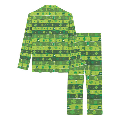Shamrock Print Design LKS303 Women's Long Pajama Set