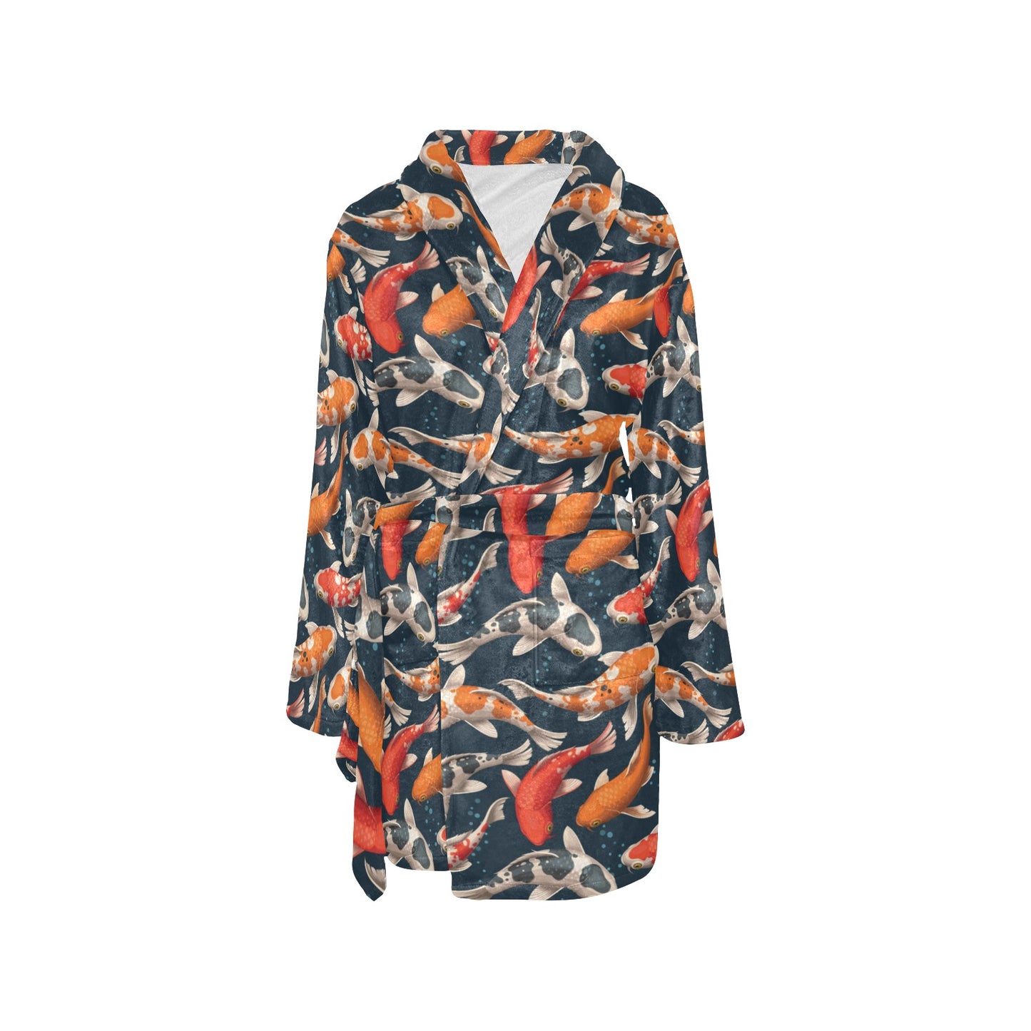 Koi Carp Cute Design Themed Print Women's Fleece Robe