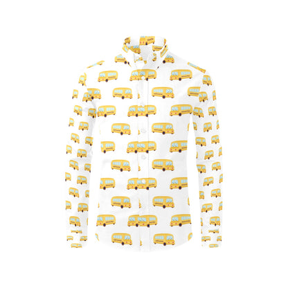 School Bus Print Design LKS306 Men's Long Sleeve Dress Shirt