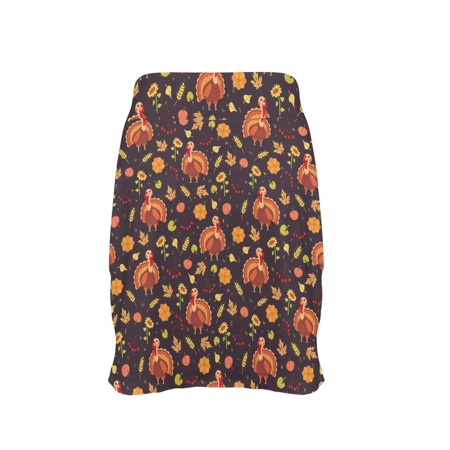 Thanksgiving Print Design LKS305 17" Golf & Pickleball Skort with Pockets