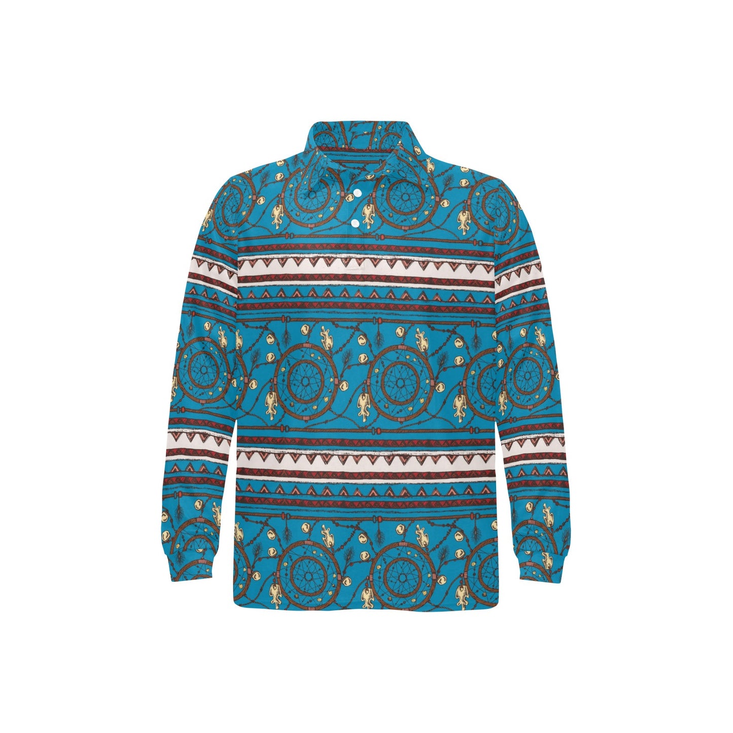 Dream catcher aztec Long Sleeve Polo Shirt For Men's