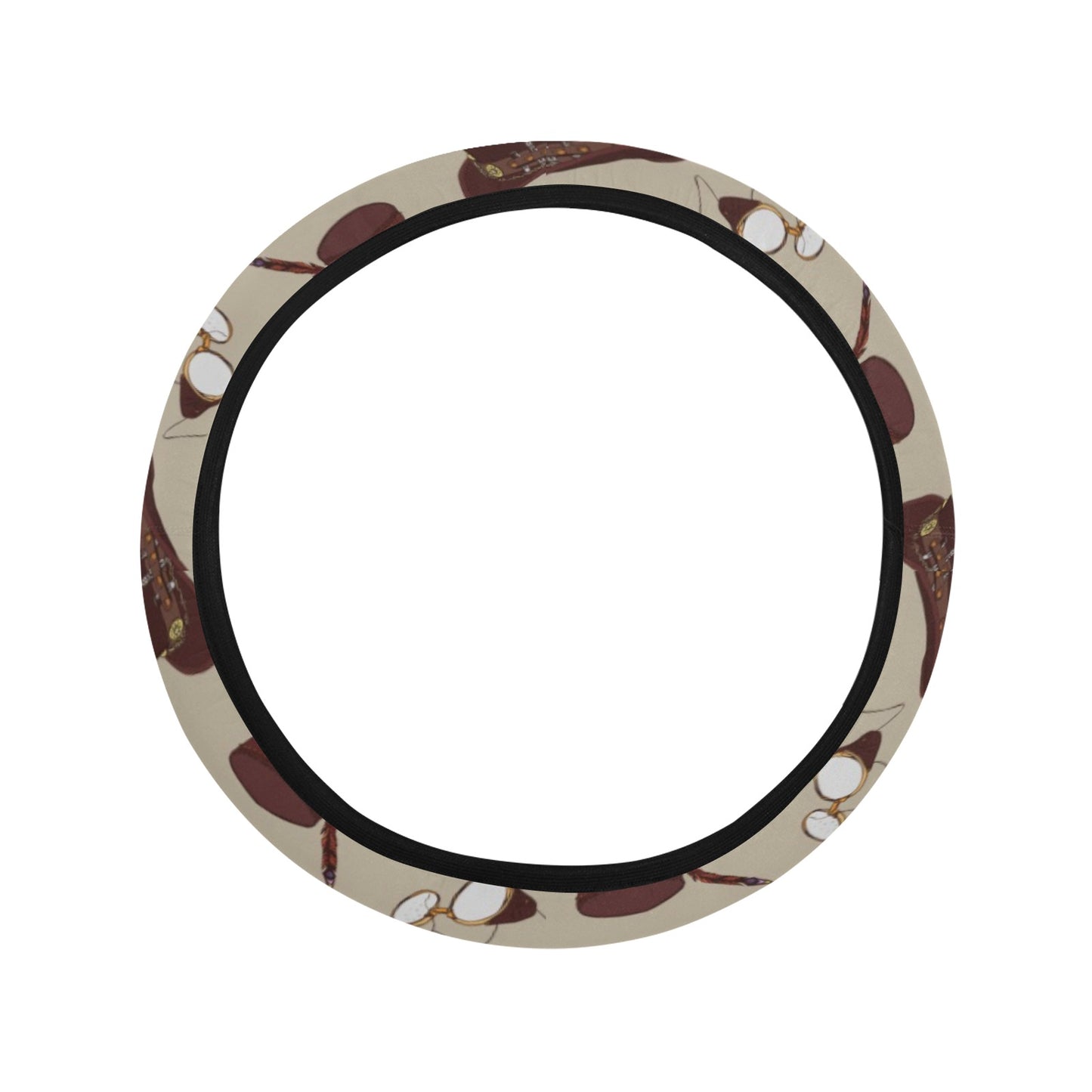 Steampunk Hat Print Design LKS301 Steering Wheel Cover with Elastic Edge