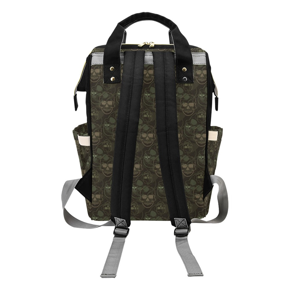 Skull Camo Style Print Design LKS308 Diaper Bag Backpack