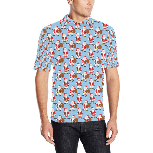 Santa Christmas Themed Print Design LKS305 Men Polo Shirt