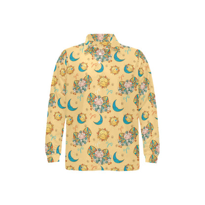 Aries Zodiac Pattern Print Design 03 Long Sleeve Polo Shirt For Men's
