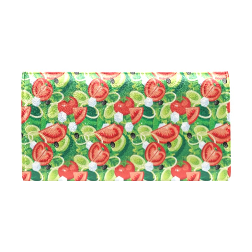 Vegan Salad Themed Design Print Women's Trifold Wallet
