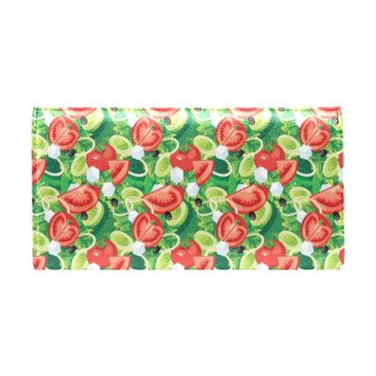 Vegan Salad Themed Design Print Women's Trifold Wallet
