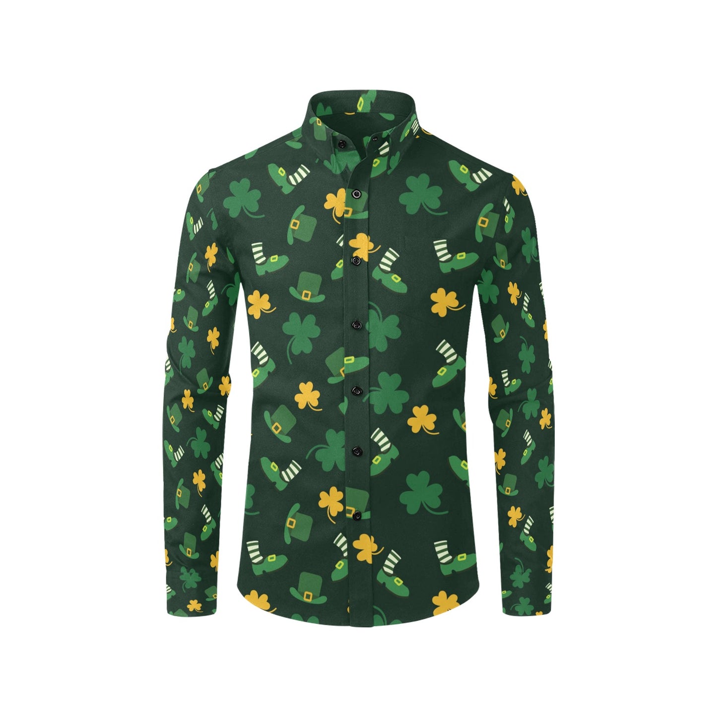 St Patricks Day Print Design LKS306 Men's Long Sleeve Dress Shirt