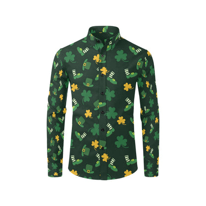 St Patricks Day Print Design LKS306 Men's Long Sleeve Dress Shirt