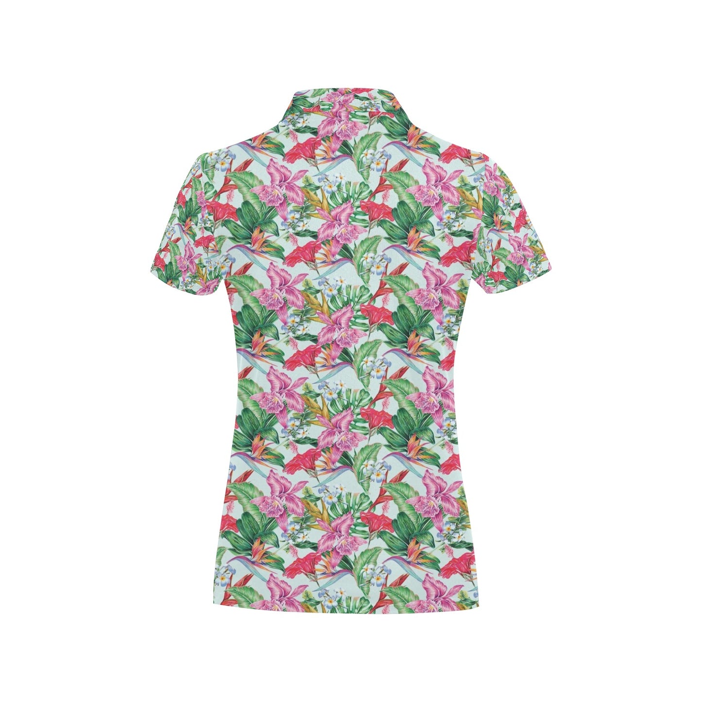 Tropical Flower Print Design LKS304 Women's Polo Shirt
