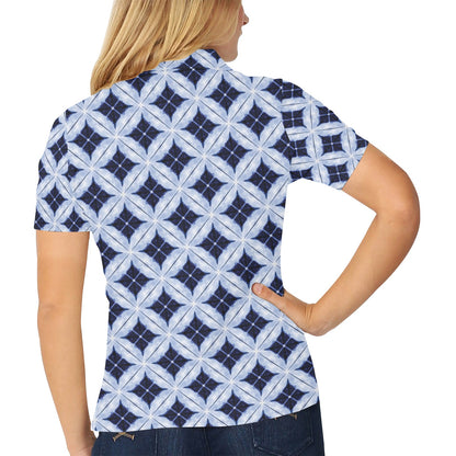 Tie Dye Print Design LKS308 Women's Polo Shirt
