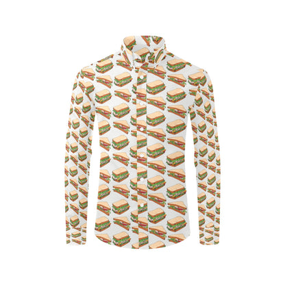 Sandwich Print Design LKS302 Men's Long Sleeve Dress Shirt
