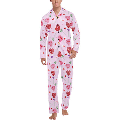 Lollipop Pattern Print Design LL07 Men's Long Pajama Set