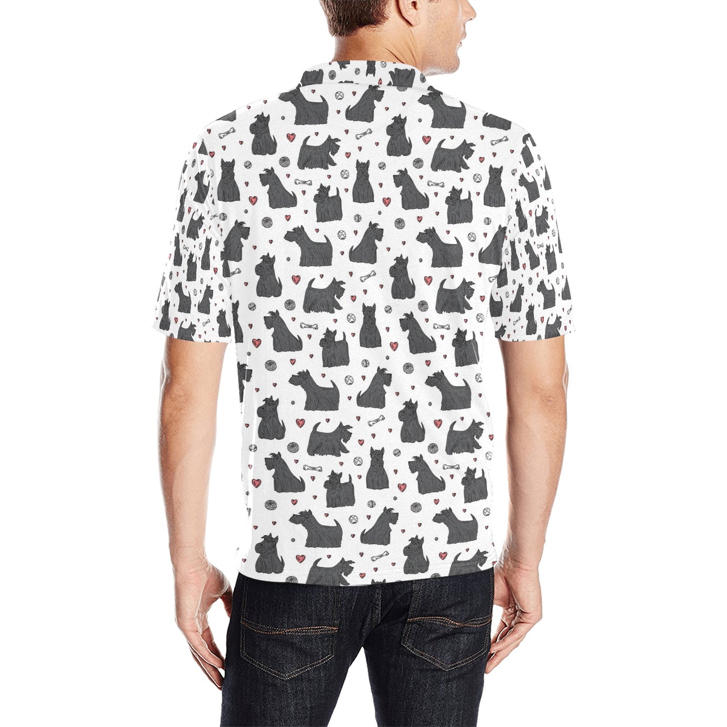 Scottish Terriers Print Design LKS3015 Men Polo Shirt