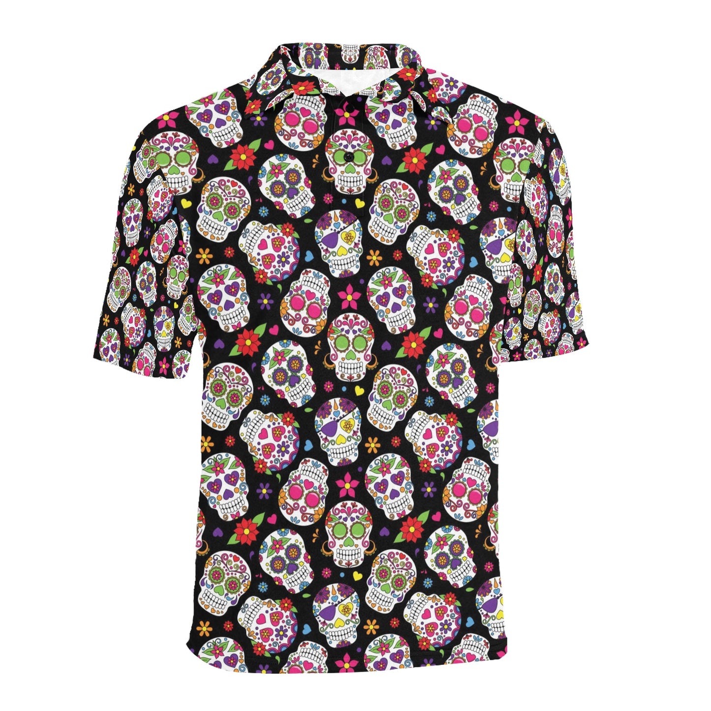 Sugar Skull Print Design LKS302 Men Polo Shirt