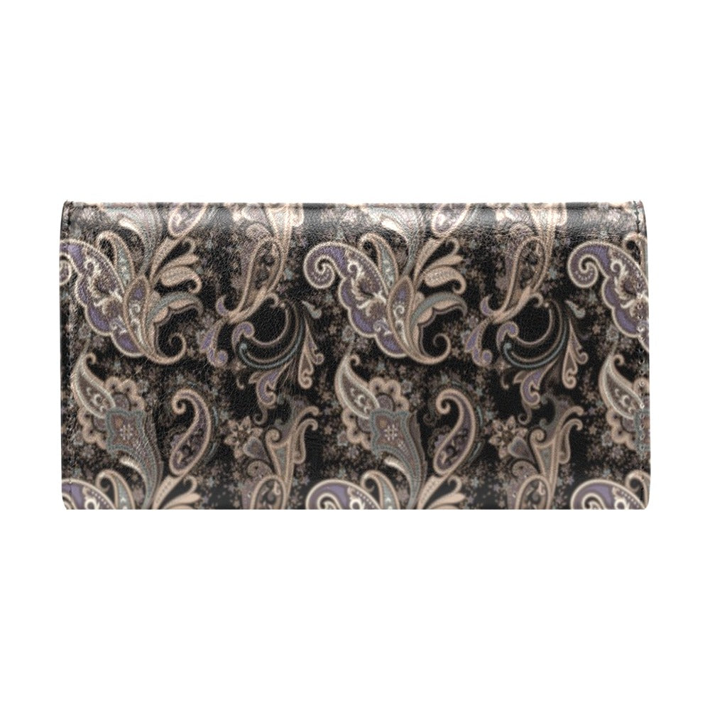 Paisley Mandala Design Print Women's Trifold Wallet