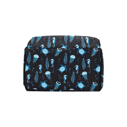 Sea Turtle Jelly Fish Sea Horse Print Design LKS3014 Diaper Bag Backpack